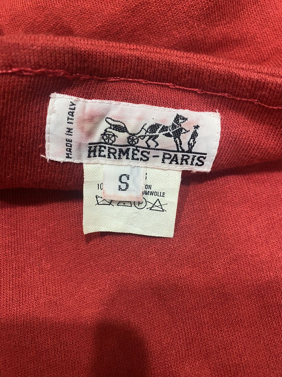Hermes × Vintage HERMES PARIS SWEATSHIRT RED LOGO AT THE SLEEVE Size US S / EU 44-46 / 1 - 6 Thumbnail