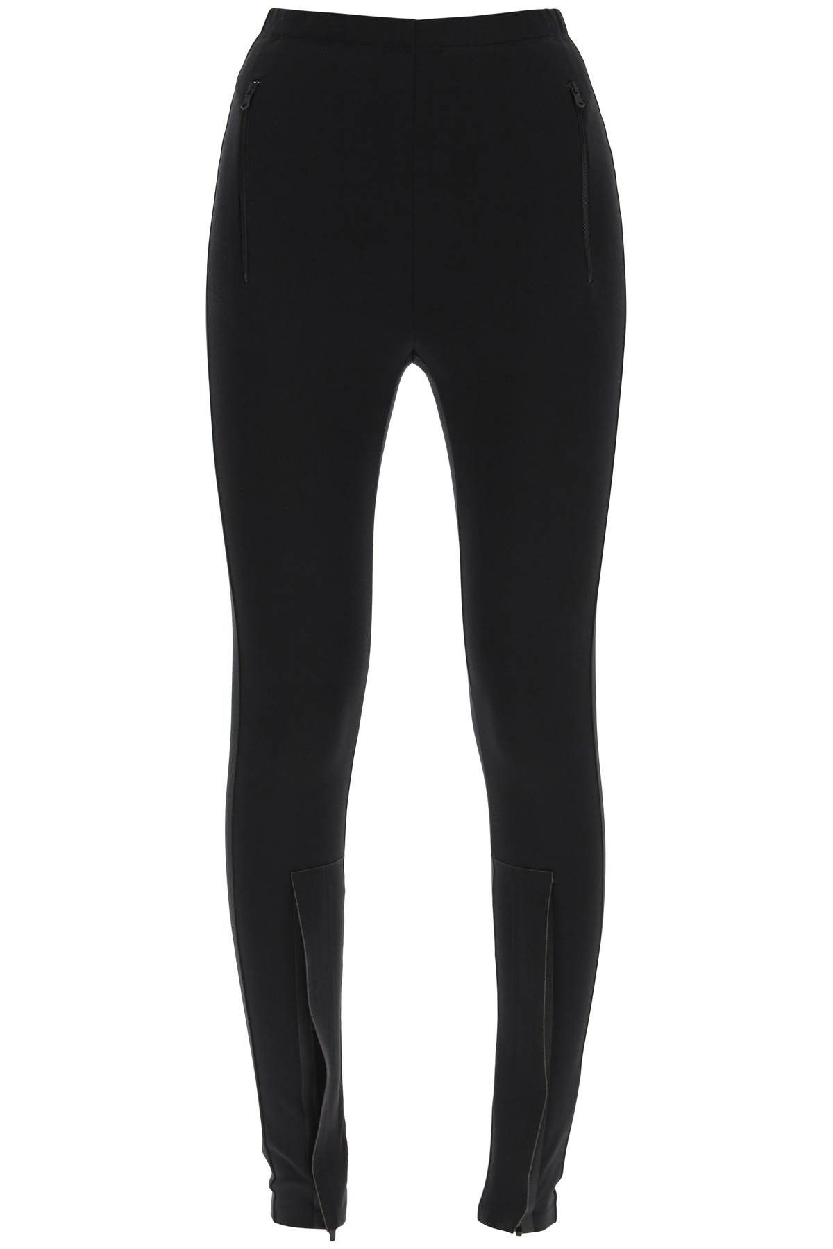 image of Wardrobe NYC Leggins With Zip Cuffs in Nero, Women's (Size 24)