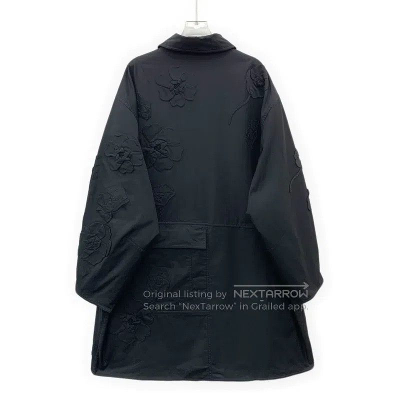 Valentino Valentino Black floral embossed lapel long-sleeved jacket Size L / US 10 / IT 46 - 2 Thumbnail