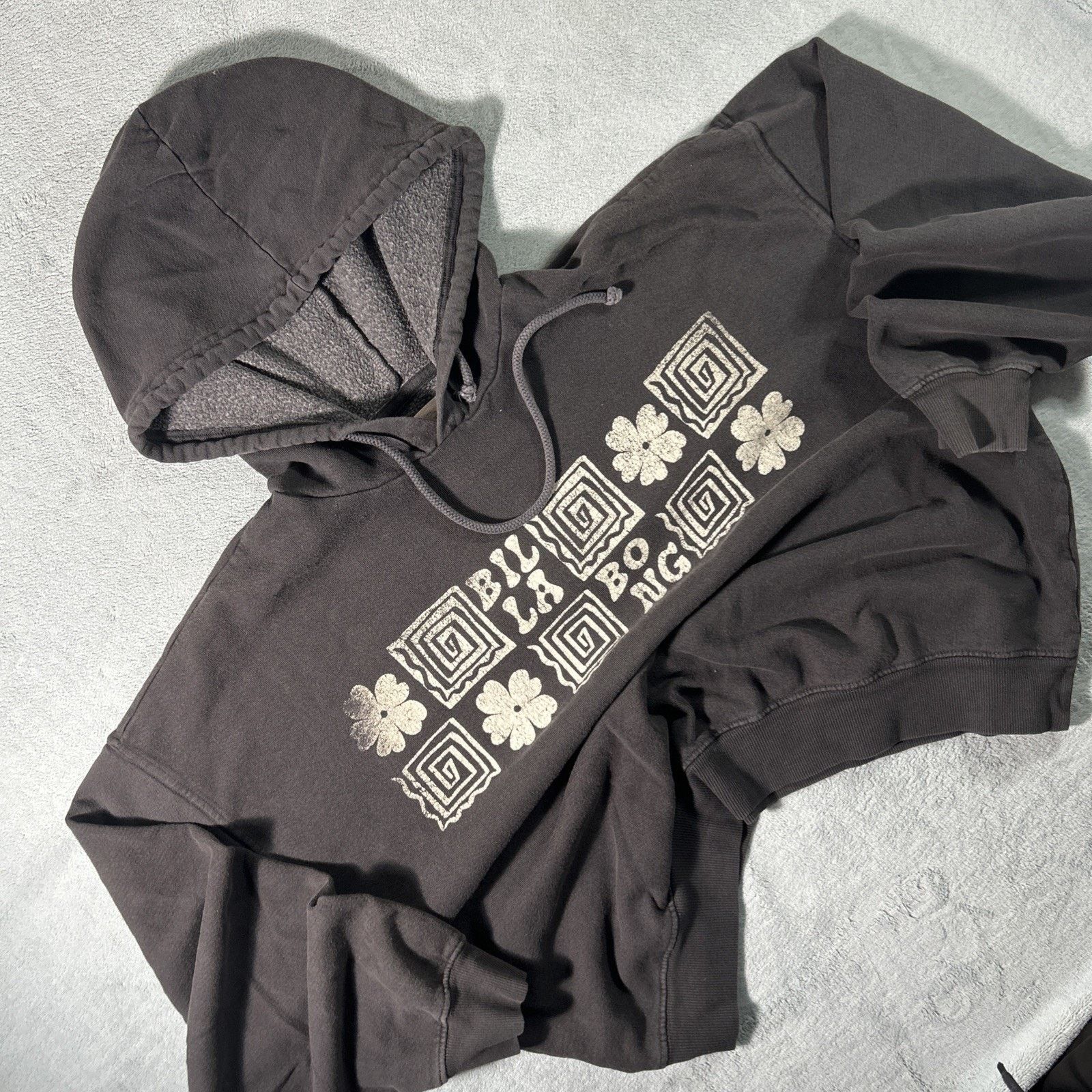Billabong Billabong Crop Hoodie Womens Medium Big Loose Grunge Floral Size M / US 6-8 / IT 42-44 - 1 Thumbnail