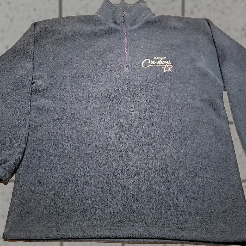 NFL VINTAGE Dallas Cowboys NFL Men L Fleece 1/2 Zip Pullover Sweater Navy 90s Mens Size US L / EU 52-54 / 3 - 1 Thumbnail