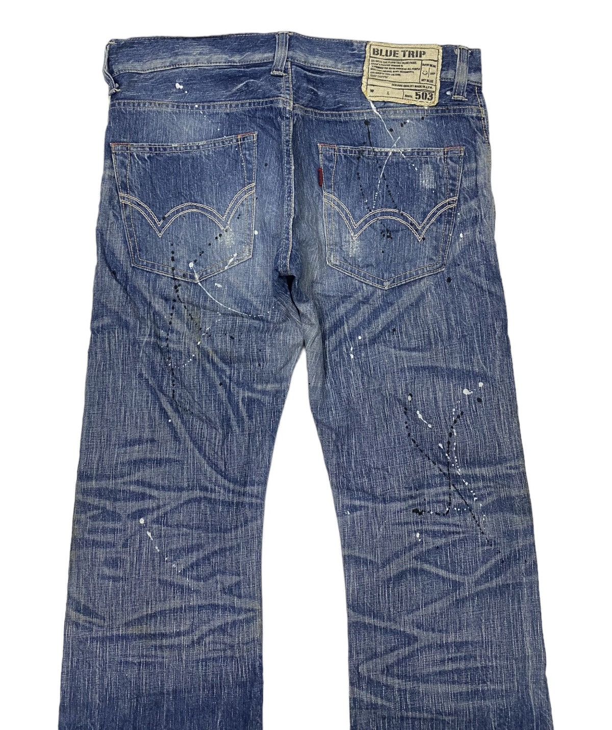 If Six Was Nine 🔥EDWIN 503 BLUE TRIP FLARE JEANS DISTRESSED DENIM Size US 36 / EU 52 - 6 Thumbnail