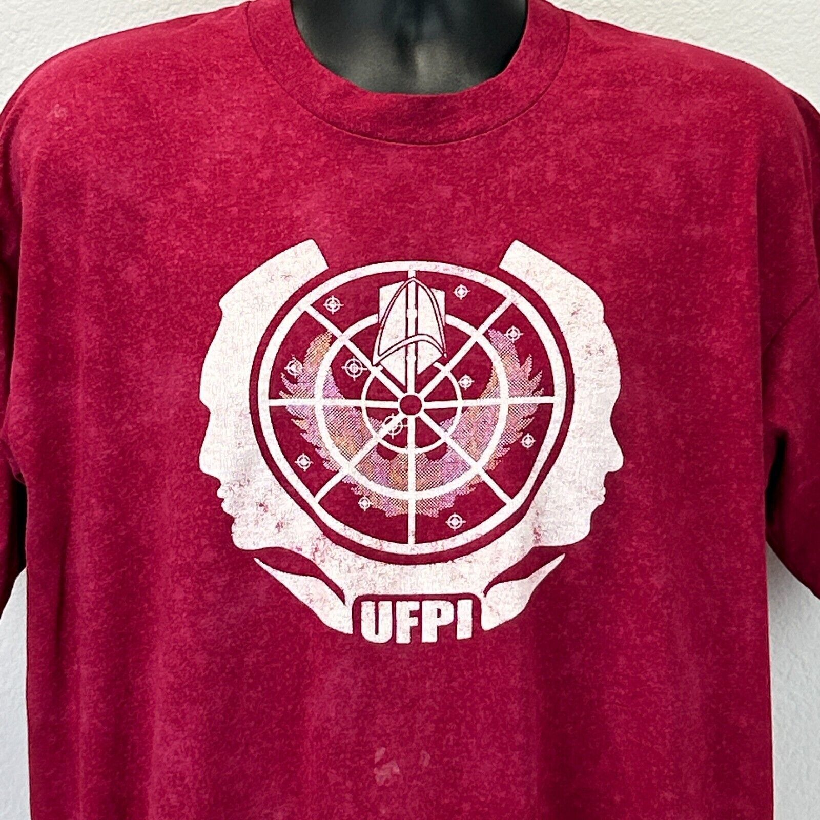 Fruit Of The Loom Vintage Star Trek United Federation of Planets T Shirt Red Size US XL / EU 56 / 4 - 10 Thumbnail