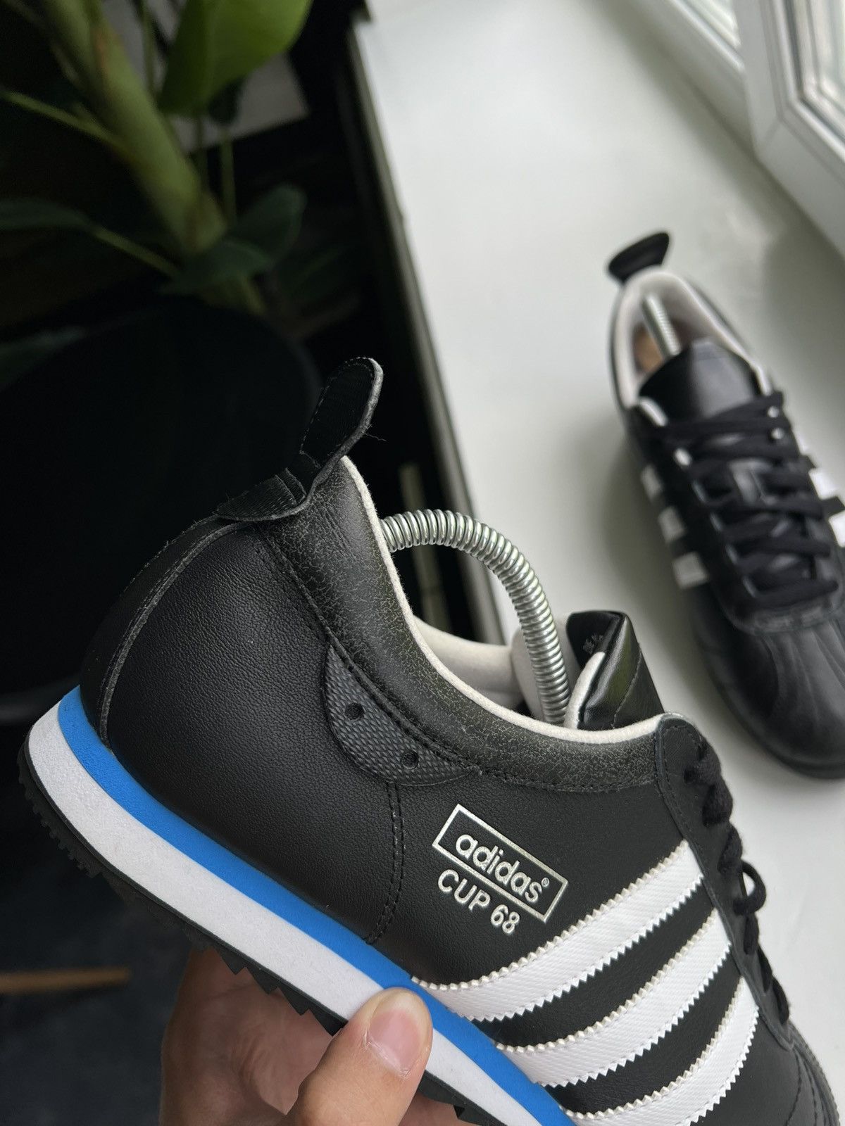 Vintage Adidas Cup 68 Indoor Trainers Black White Blue Y2K Size US 10.5 / EU 43-44 - 12 Thumbnail