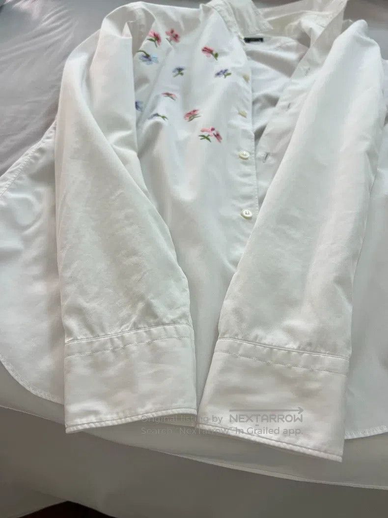 Comme des Garcons Comme Des Garcons Embroidered Flower Shirt Size S / US 4 / IT 40 - 7 Thumbnail