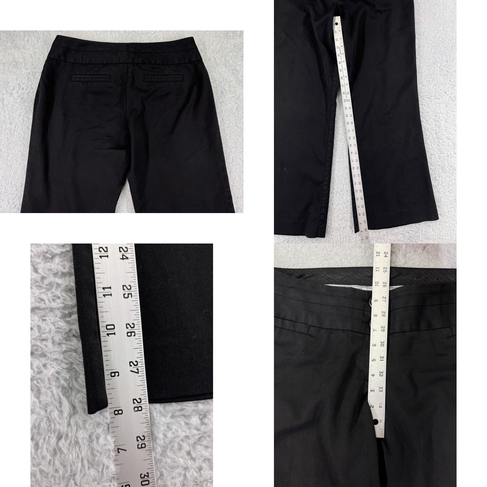 Zara Zara Pants Womens 32 Black Stretch Pockets Chino Straight Regular Cotton Blend Twill Button Zip Front Size 24" / US 00 / IT 34 - 8 Thumbnail