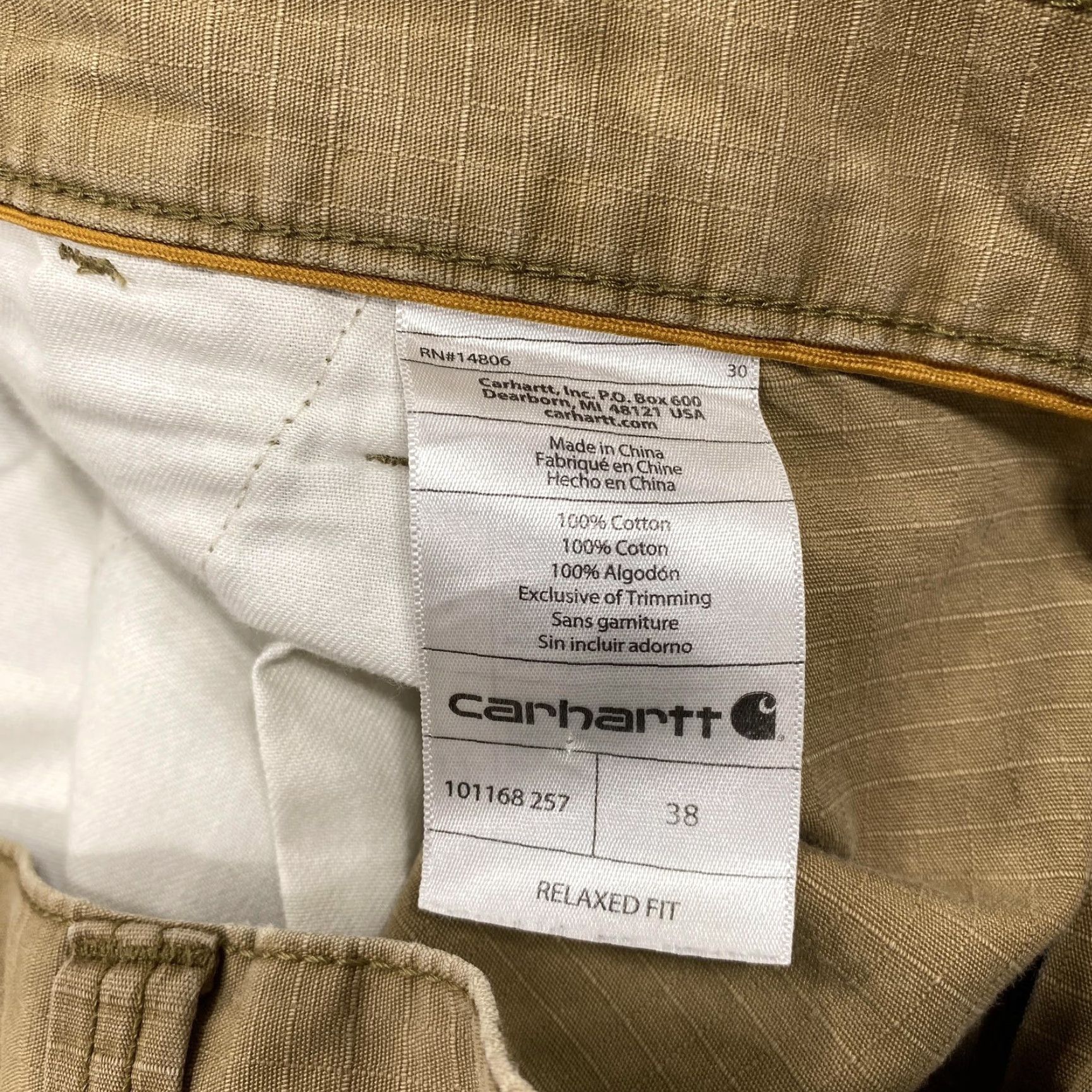 Carhartt Carhartt Shorts Mens 38 Beige Cargo Relaxed Fit Pockets Workwear Size US 38 / EU 54 - 5 Thumbnail