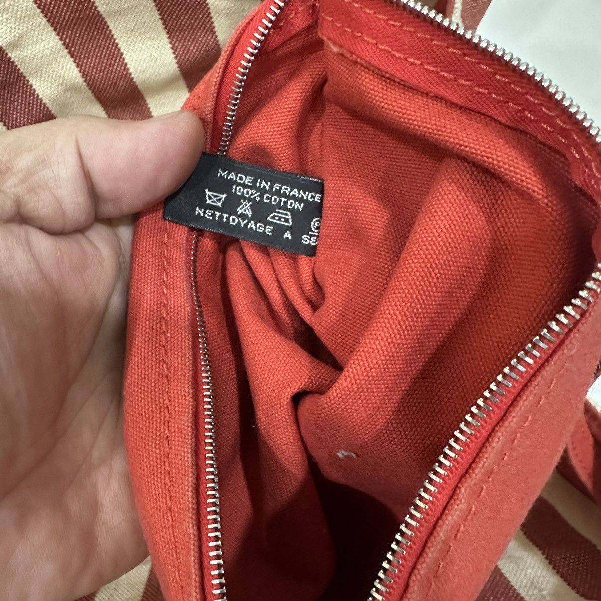 Hermes ‼️LASTDROP‼️ HERMES CANNES PM STRIPED CANVAS TOTE BAG Size ONE SIZE - 10 Thumbnail