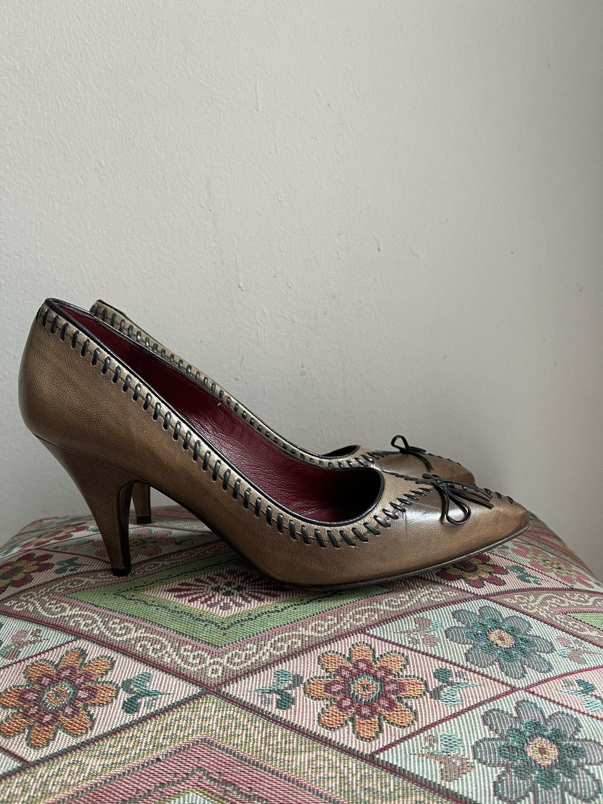 Prada Prada Leather Stitch Heels y2k Size US 7.5 / IT 37.5 - 5 Thumbnail