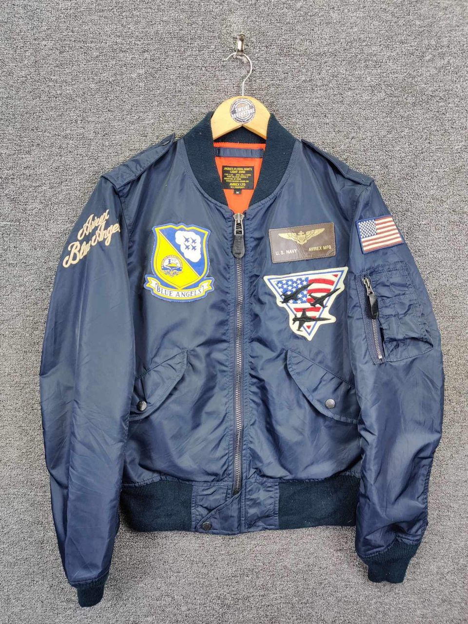 Avirex Military Us Air Force Vintage Avirex Us Navy Blue Angels Type L 2A Flight Jacket Grailed