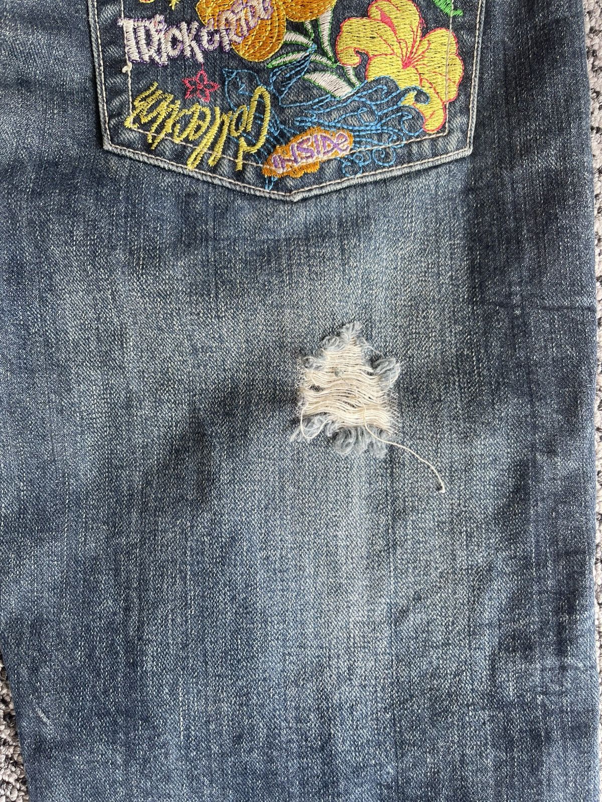 Designer × Japanese Brand Surf Hawaii Y2K Jeans Embroidery Floral Pocket Size US 34 / EU 50 - 6 Thumbnail