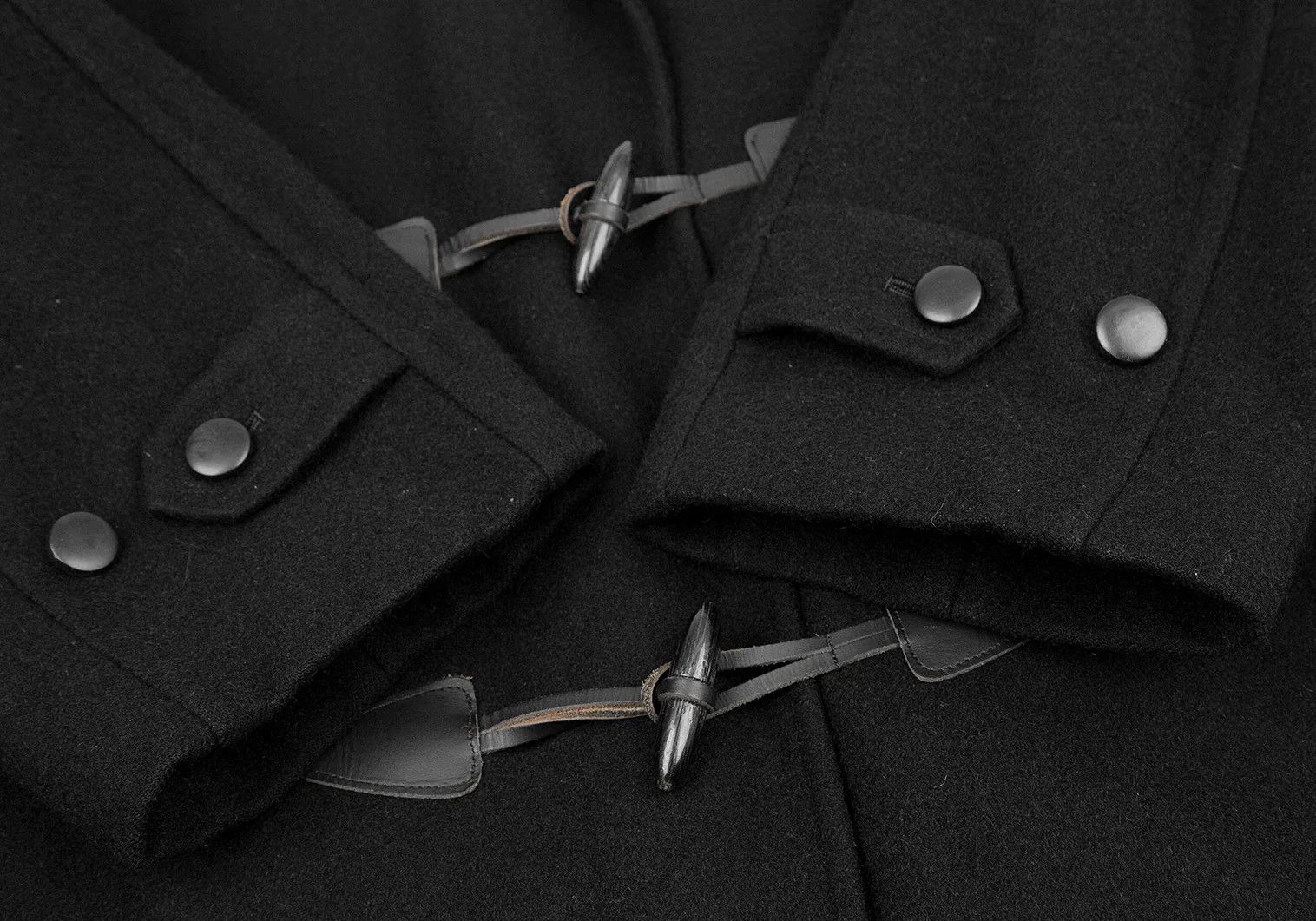 Comme des Garcons Homme Plus Melton Duffle Coat in Black, Size M Size US M / EU 48-50 / 2 - 7 Thumbnail