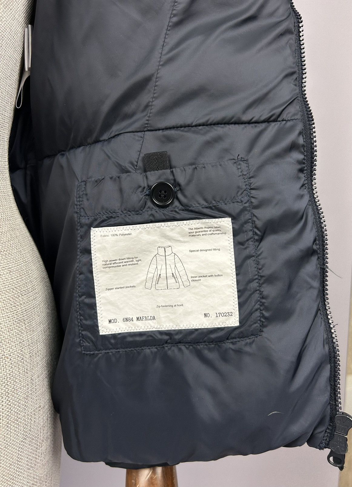 Aspesi × Designer Aspesi Mafalda Navy Down Jacket Coat Size S Size S / US 4 / IT 40 - 9 Thumbnail
