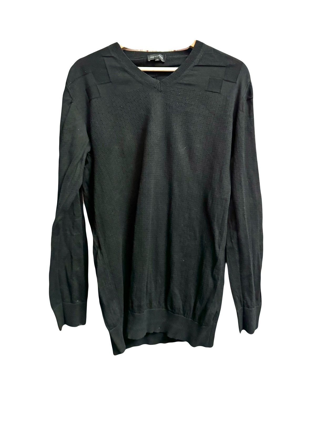 Kris Van Assche kris van assche black cotton knit sweater M | Grailed