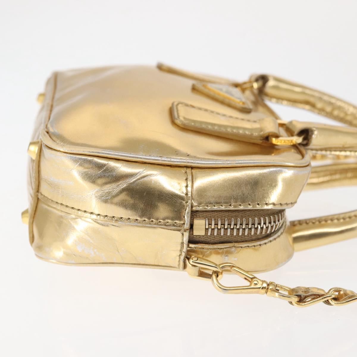 Prada PRADA Hand Bag Leather Gold Size ONE SIZE - 4 Thumbnail