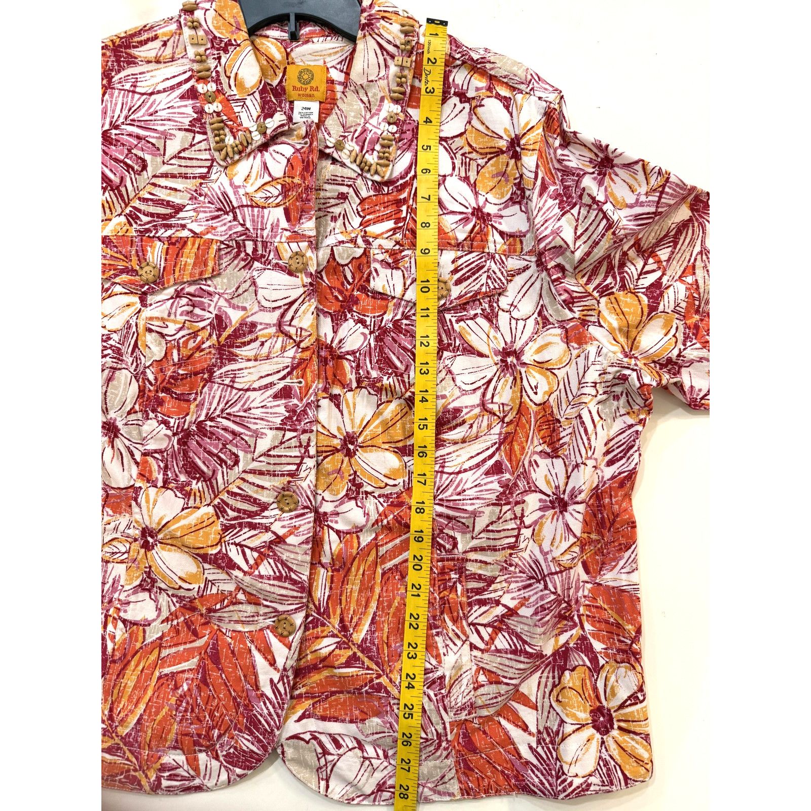 & Other Stories Ruby Rd Blazer Womens 24W Pink Floral Button Cotton Jacket Size 4XL / US 24-26 - 6 Thumbnail