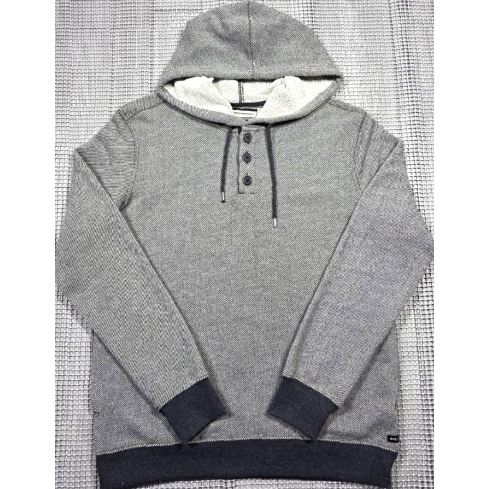 RVCA RVCA Men's Henley Hoodie Sweatshirt Hooded Button 3 Buttons Multicolor Logo Embroidered Hip Hop Shirt Hoodie Mens M Size US M / EU 48-50 / 2 - 3 Thumbnail