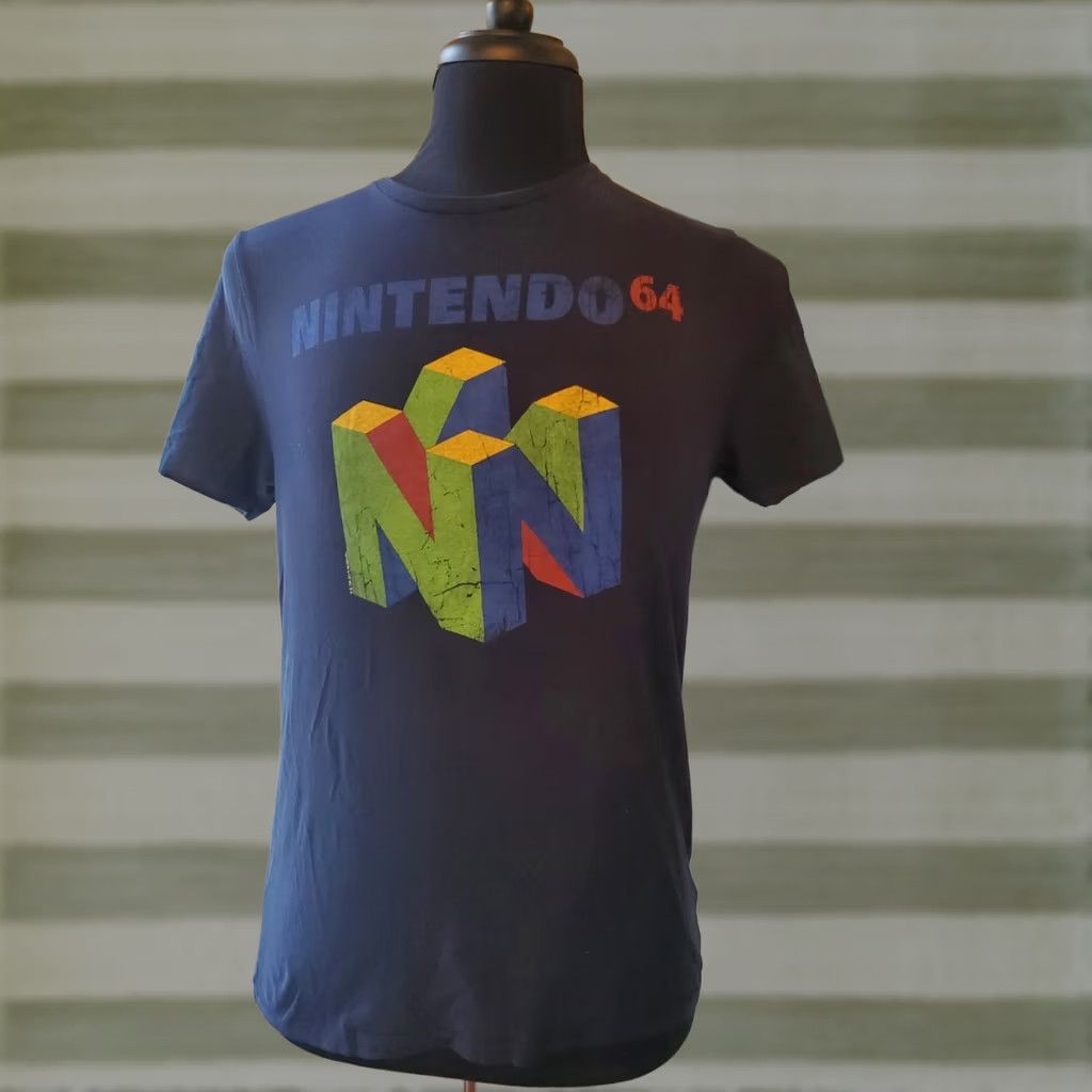 Old Navy Old Navy Nintendo 64 Shirt Mens M Short Sleeve Crew Neck Blue Navy Logo Graphic Retro T-Shirt Size US M / EU 48-50 / 2 - 1 Preview