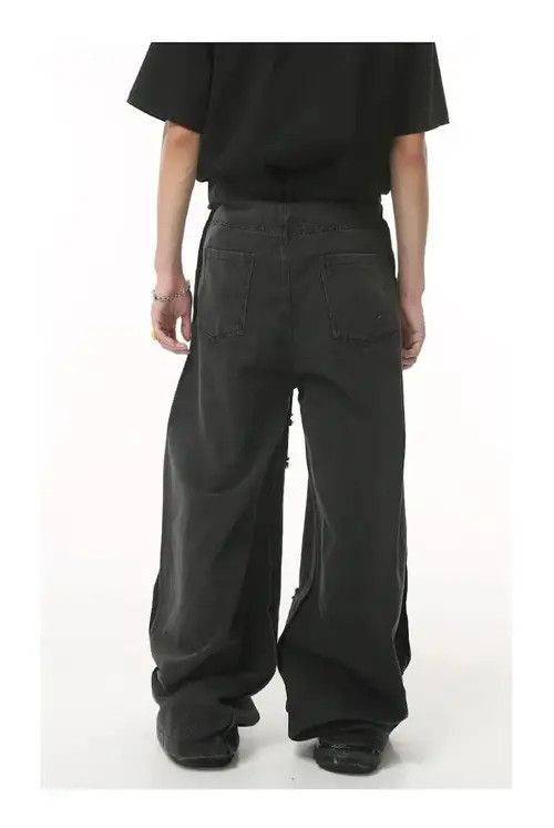 Jean × Vintage Baggy Distressed Denim Jeans with holes y2k Size US 32 / EU 48 - 3 Thumbnail