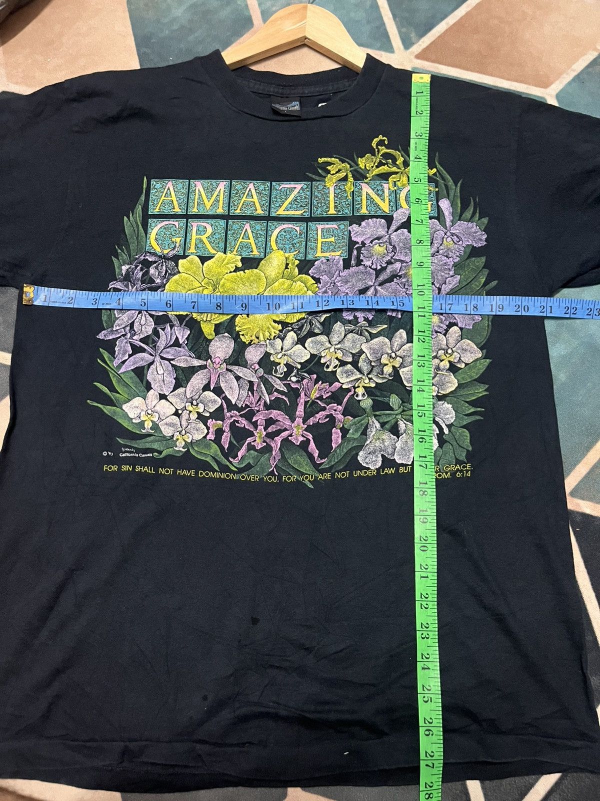 Vintage 💥Vintage 93 Amazing Grace Religious Words Tee Size US L / EU 52-54 / 3 - 10 Thumbnail