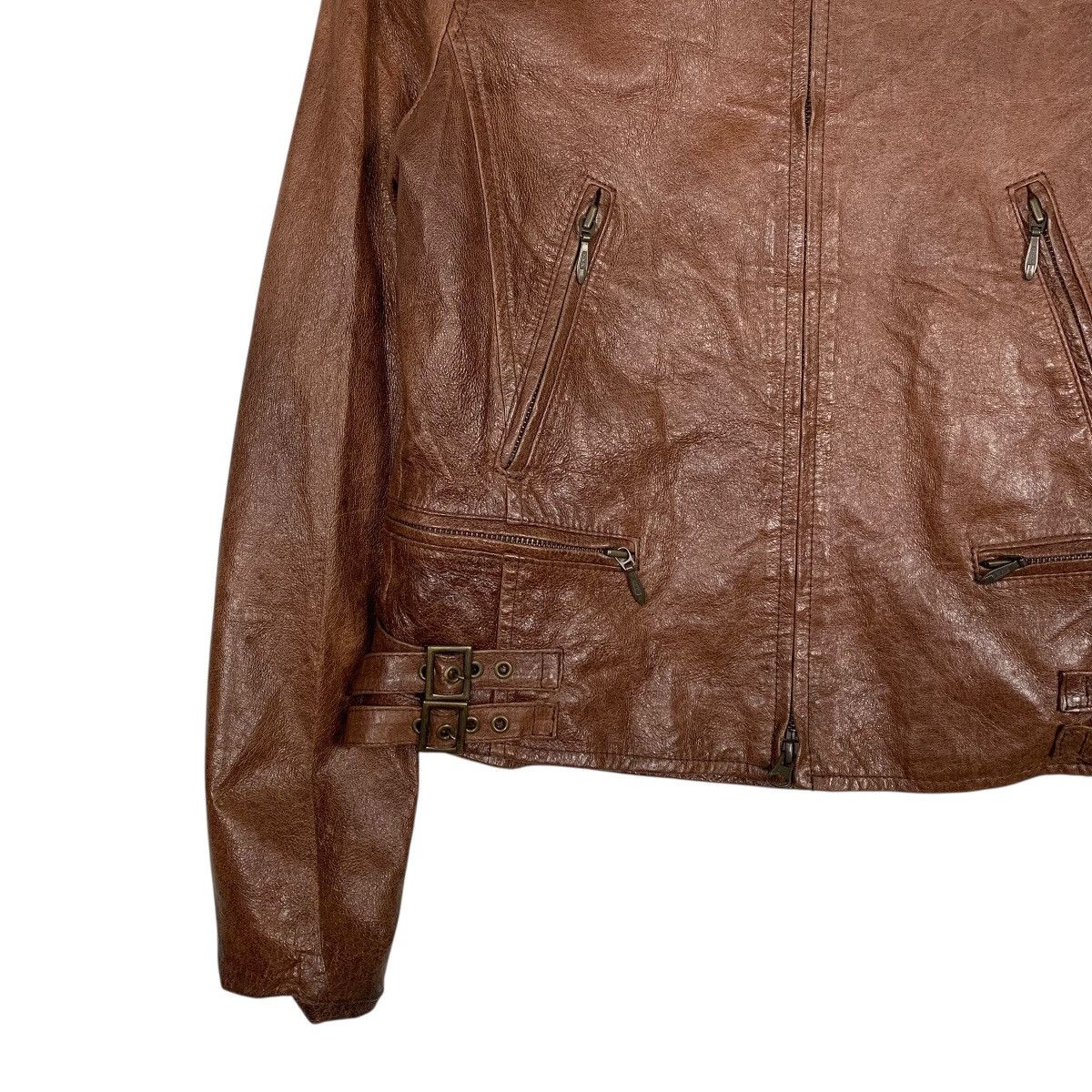 Tornado Mart Tornado Mart Femme Biker Leather Jacket Size XS / US 0-2 / IT 36-38 - 3 Thumbnail