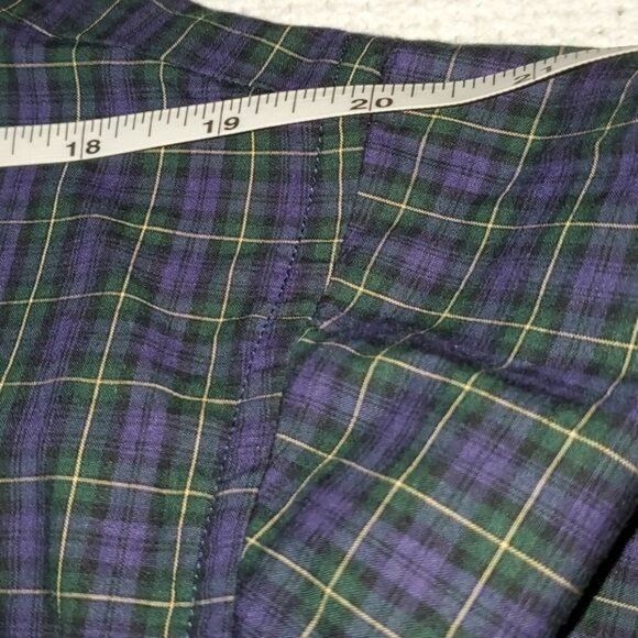 Vintage Lands' End Blue Plaid Button Down Top w Pocket & Elastic Wai Size US L / EU 52-54 / 3 - 7 Thumbnail