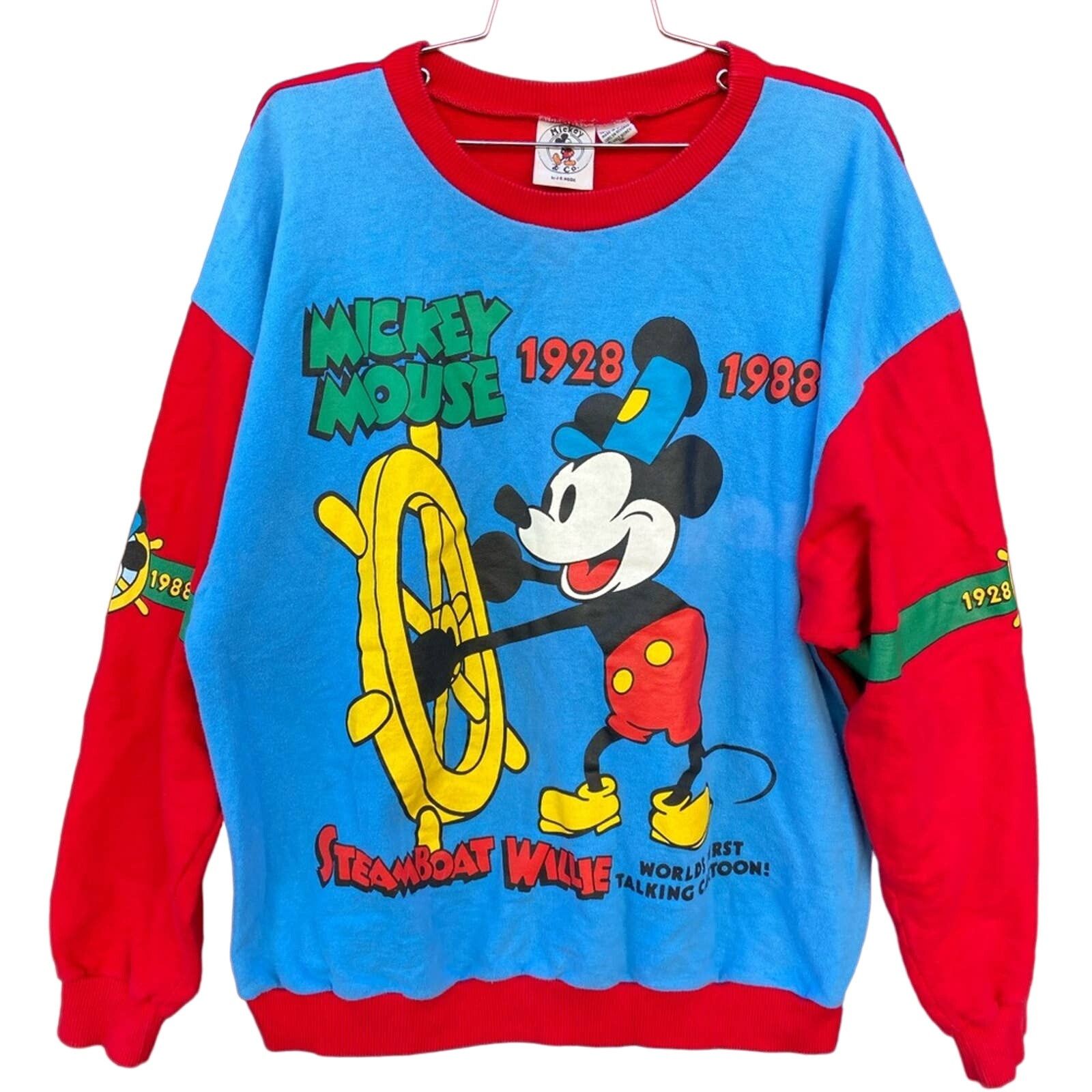 Mickey & Co. VTG Steamboat Willie Mickey Mouse sweatshirt Size L / US 10 / IT 46 - 1 Thumbnail