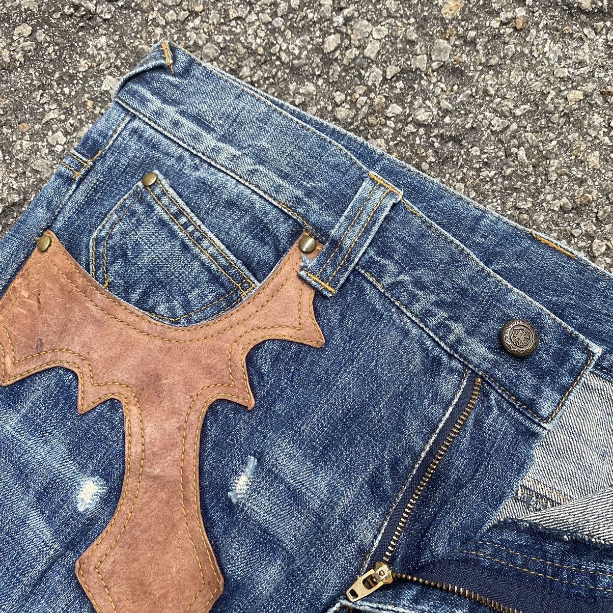 If Six Was Nine MCD Mcdmsion Leather Pocket Denim Punk Distressed Denim Size US 33 - 5 Thumbnail