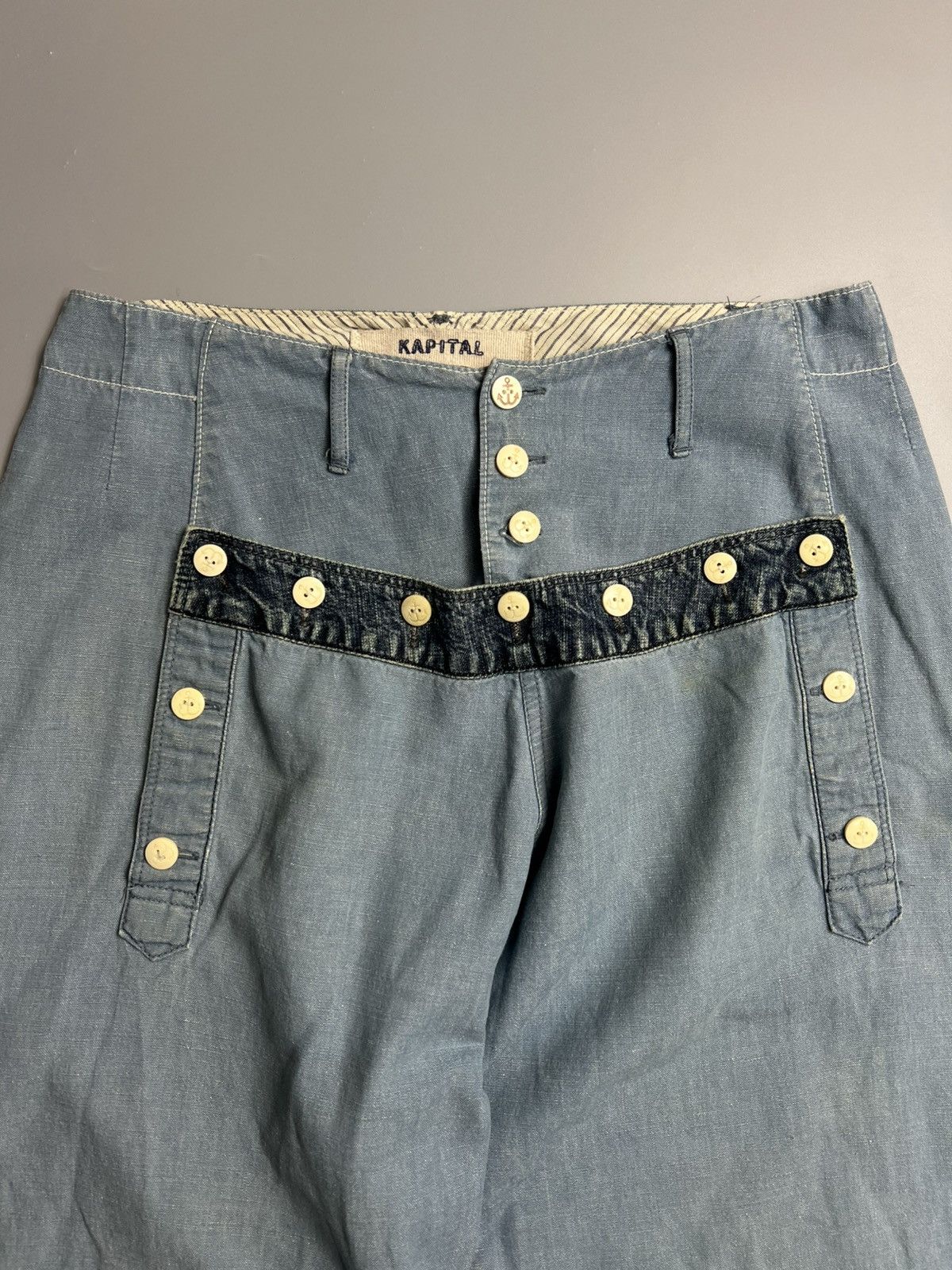 Kapital × Kapital Kountry Vintage 2000s Kapital USN Sailor Button Shorts Size US 31 - 2 Thumbnail