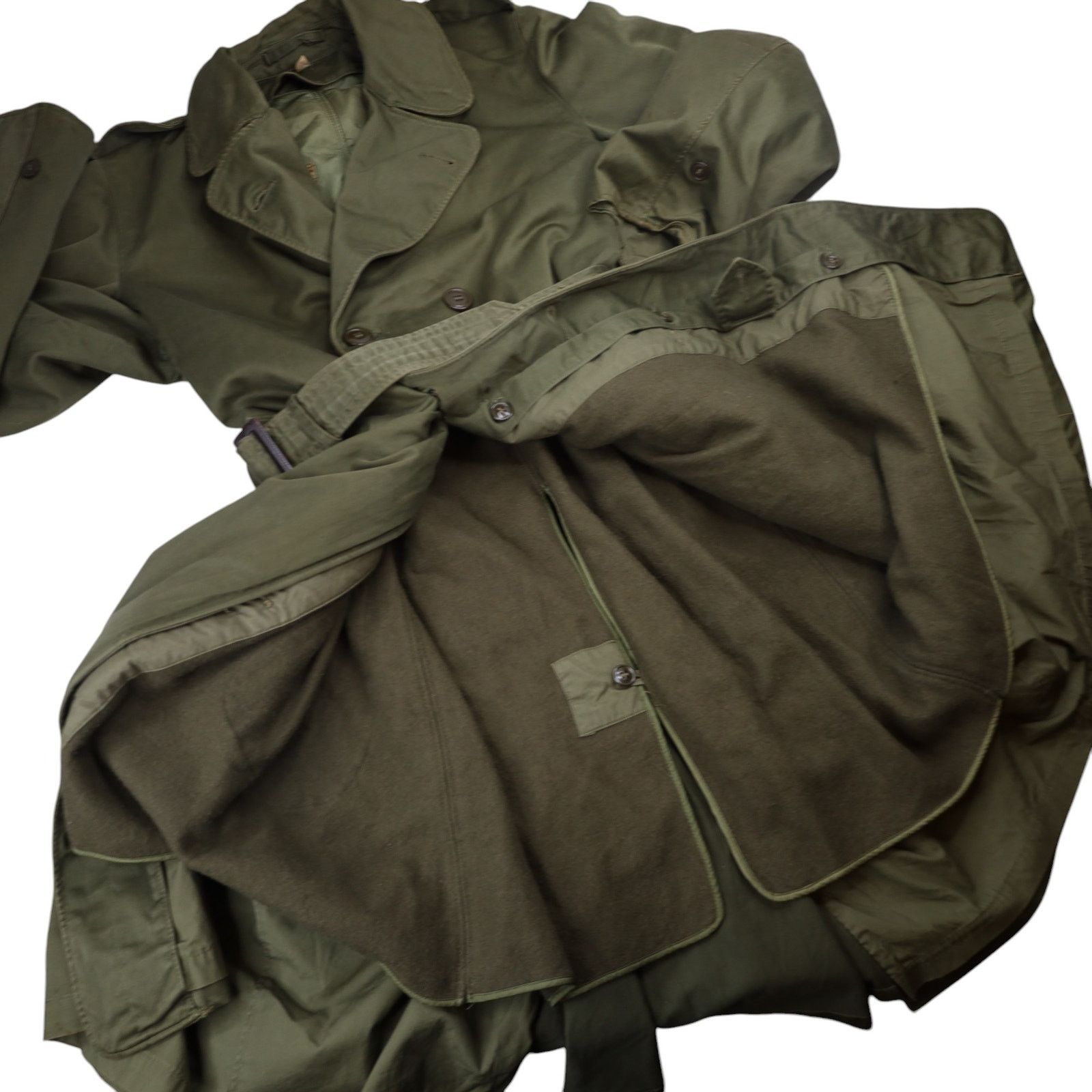 Vintage Vintage Military Surplus Wool Lined Trench Coat Size US M / EU 48-50 / 2 - 11 Thumbnail