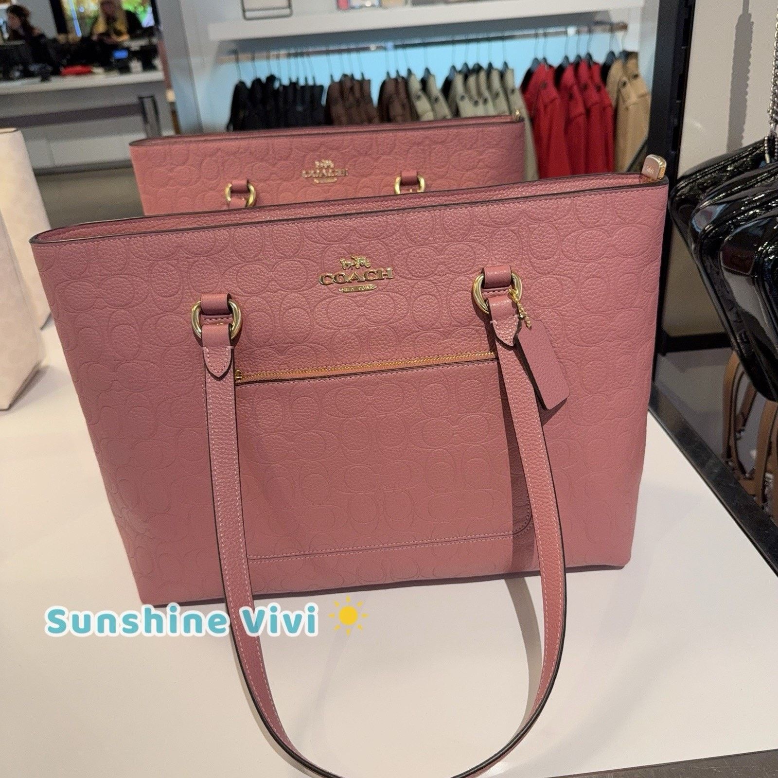 Coach NWT Coach CDL99 Station Tote Bag Signature Leather PEONY Size ONE SIZE - 1 Thumbnail