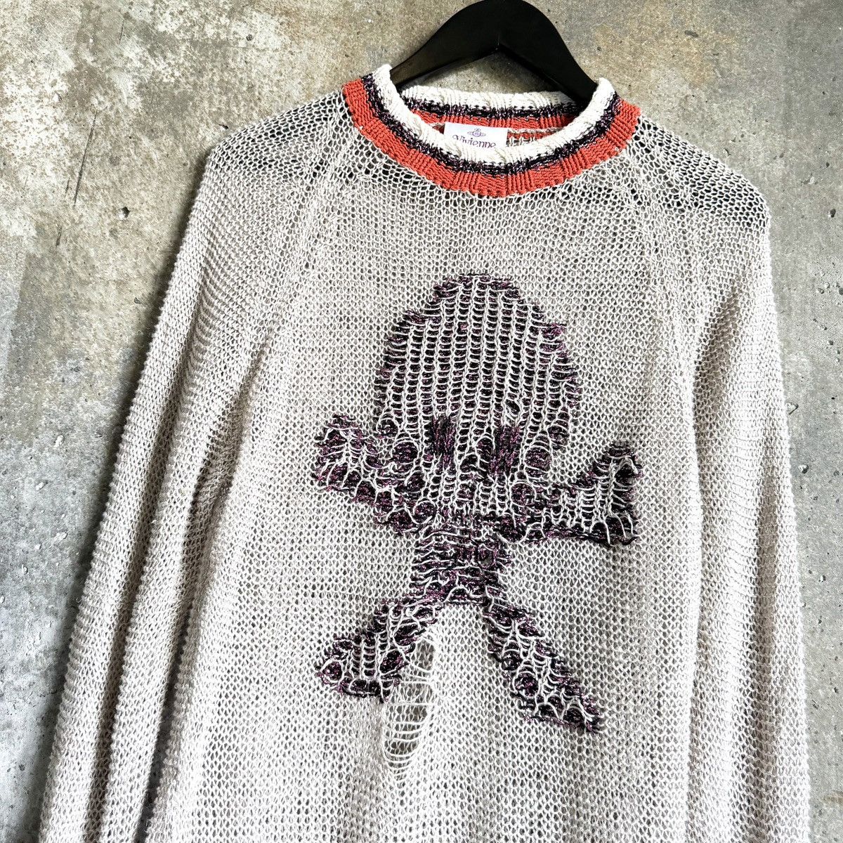 Vivienne Westwood Vivienne Westwood Destroyed Skull Loose Knit Sweater Size US M / EU 48-50 / 2 - 2 Thumbnail