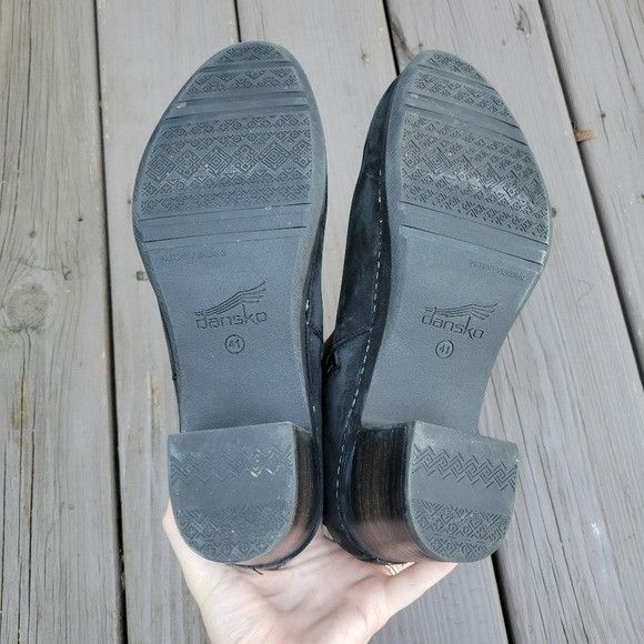 Dansko Dansko Hartley Black Nubuck Suede Leather Buckle Heeled Ankl Size US 10.5 / IT 40.5 - 7 Thumbnail