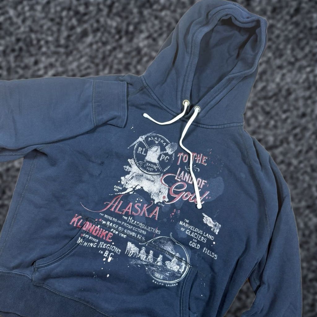 Polo Ralph Lauren VINTAGE Polo Ralph Lauren Hoodie Mens XL Black Gold Mining Klondike RLPC Size US XL / EU 56 / 4 - 1 Thumbnail