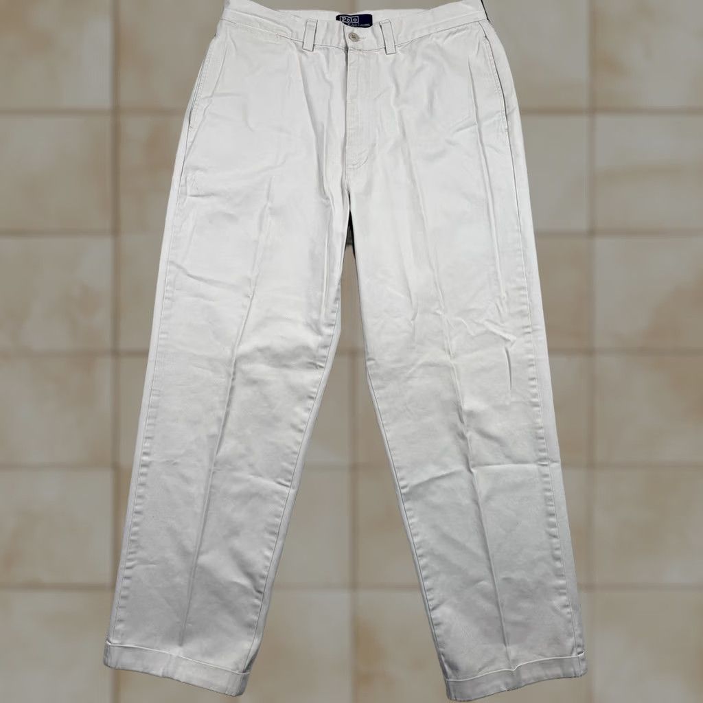 Polo Ralph Lauren VINTAGE Polo Ralph Lauren Pants Mens 34x31 Khaki Chino Flat Front Size US S / EU 44-46 / 1 - 1 Thumbnail