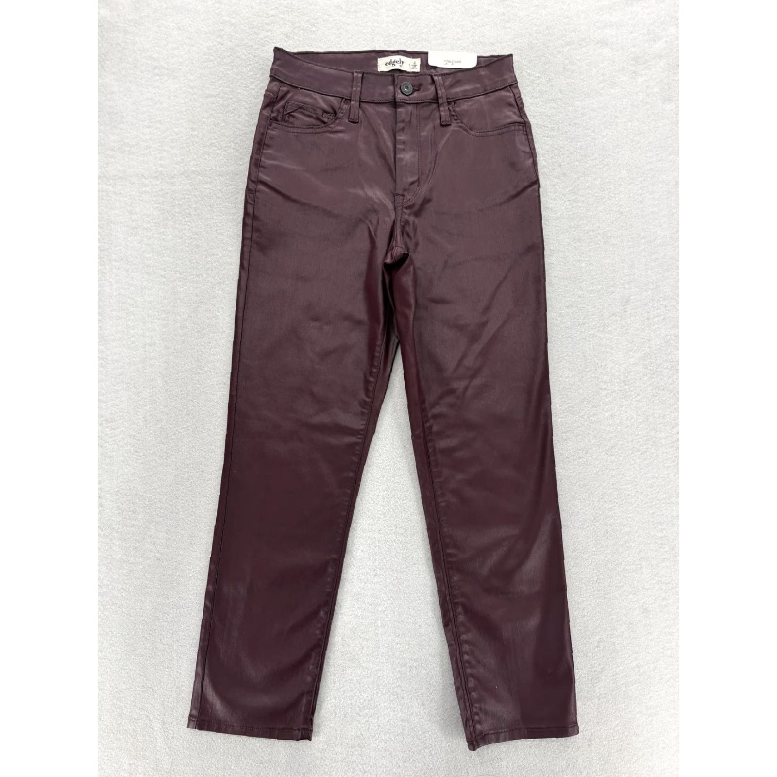 Vintage edgely Jeans Womens 4 Purple High Rise Ankle Slim Straight Super Stretch Coated Size 27" / US 4 / IT 40 - 2 Thumbnail