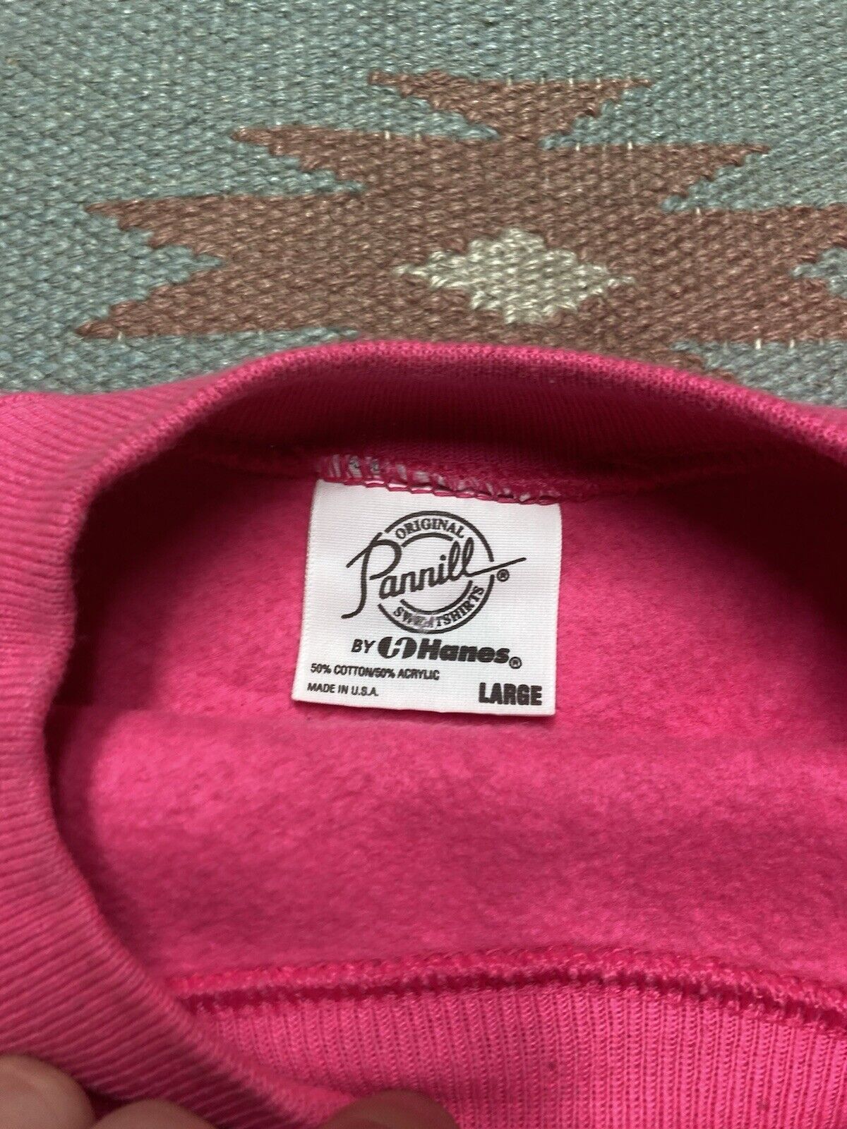 Hanes × Vintage VTG Hanes Pannill sweatshirt raglan blank plain brigh pink L Size L / US 10 / IT 46 - 4 Thumbnail