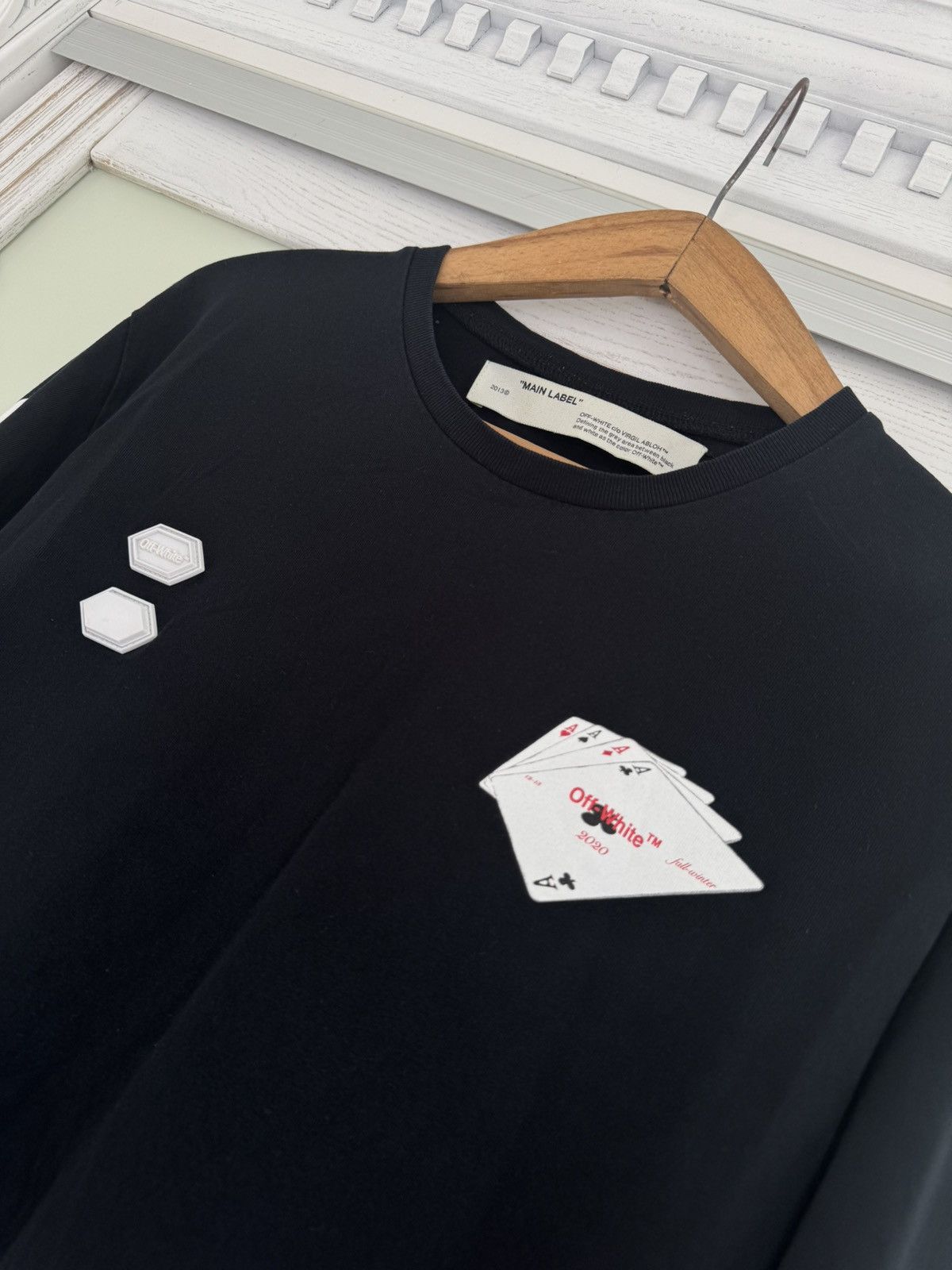 Off-White Off White x Virgil Abloh Hand Card Long Sleeve Tee Black Size US L / EU 52-54 / 3 - 7 Thumbnail