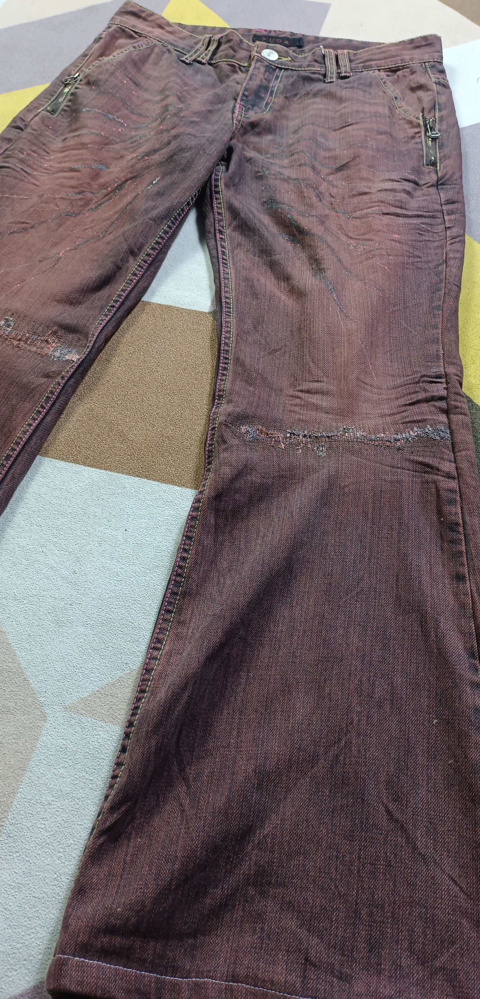 GOSTAR DE FUGA 💥FLARE💥ARCHIVAL FUGA Sick Natural Fades Flare Denim Size US 32 / EU 48 - 5 Thumbnail