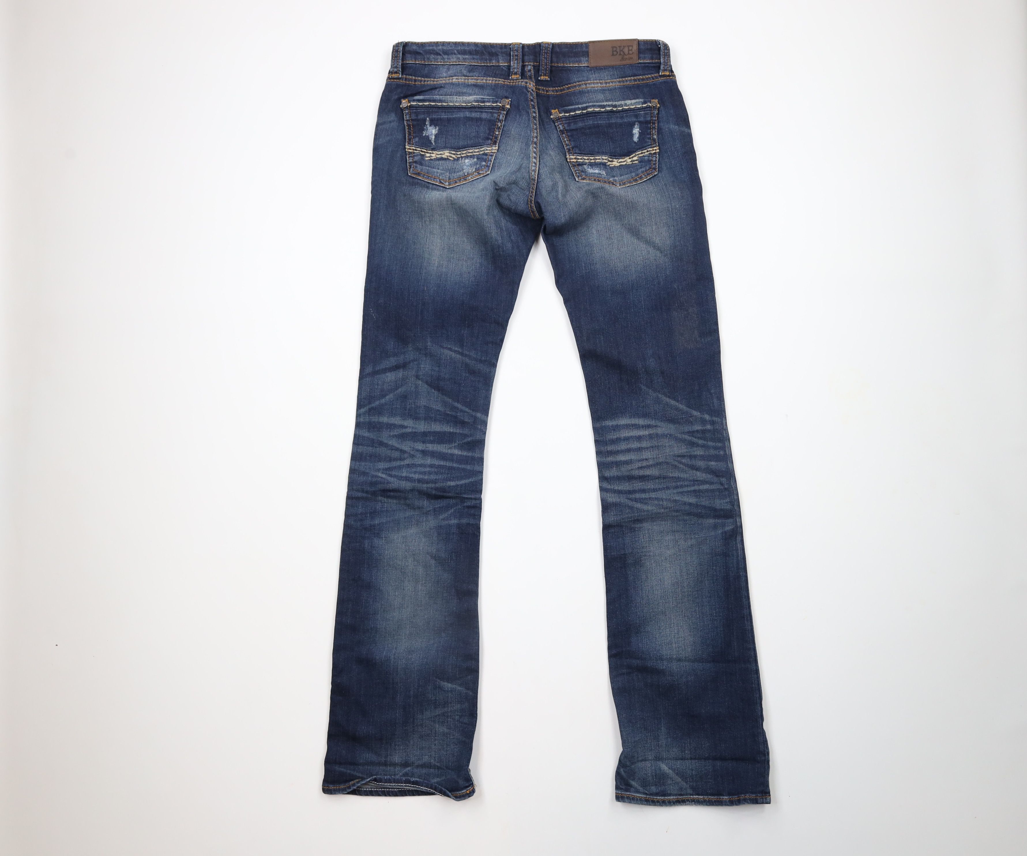BKE × Vintage Buckle BKE Thick Stitch Stretch Flared Denim Jeans Blue Size 27" / US 4 / IT 40 - 8 Thumbnail