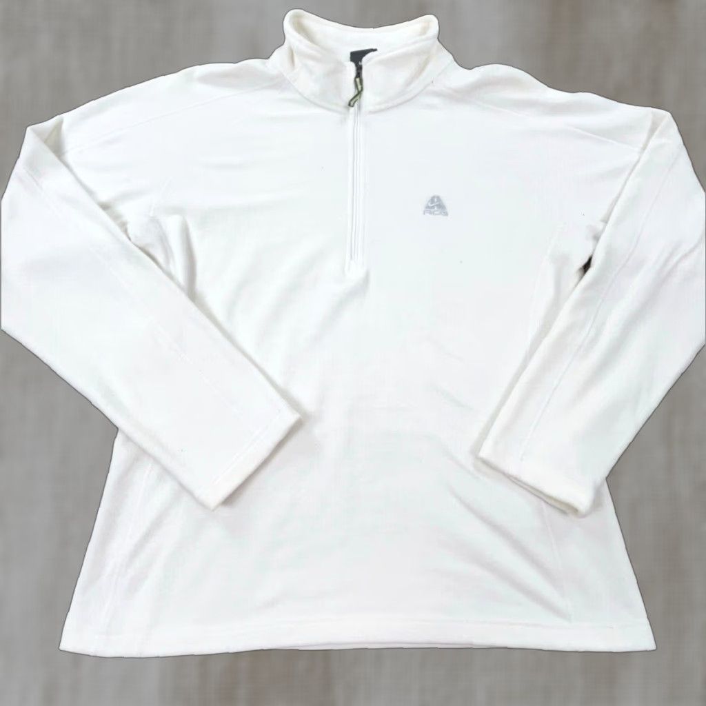Nike Nike ACG Sweatshirt Women Large White Fleece Pullover Hoodie Casual Winter Spring Fall Sports Size L / US 10 / IT 46 - 1 Thumbnail