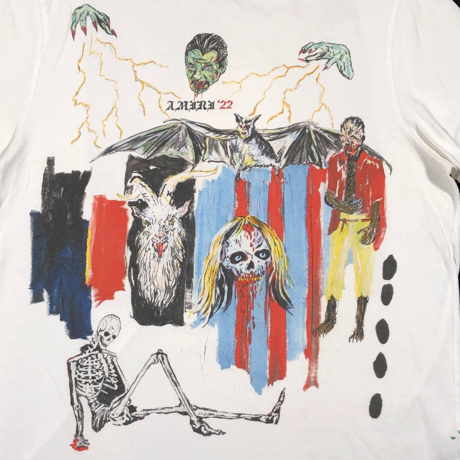 Amiri × Wes Lang AW22 AMIRI Wes Lang Blood 38' Tee T Shirt white Size Medium Size US M / EU 48-50 / 2 - 2 Thumbnail