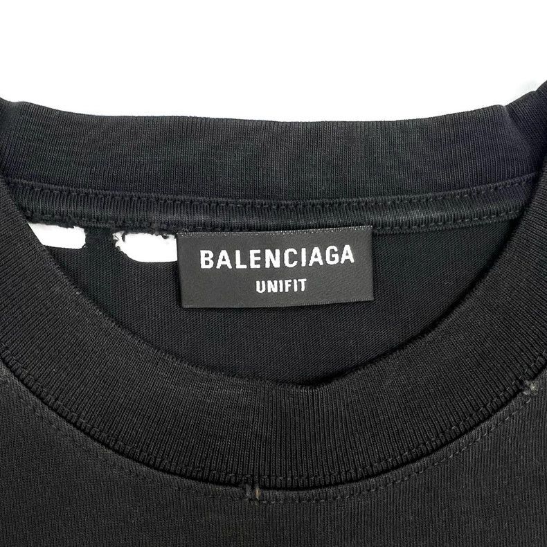 Balenciaga Balenciaga Black large ripped classic lettering logo distr Size US XS / EU 42 / 0 - 4 Thumbnail
