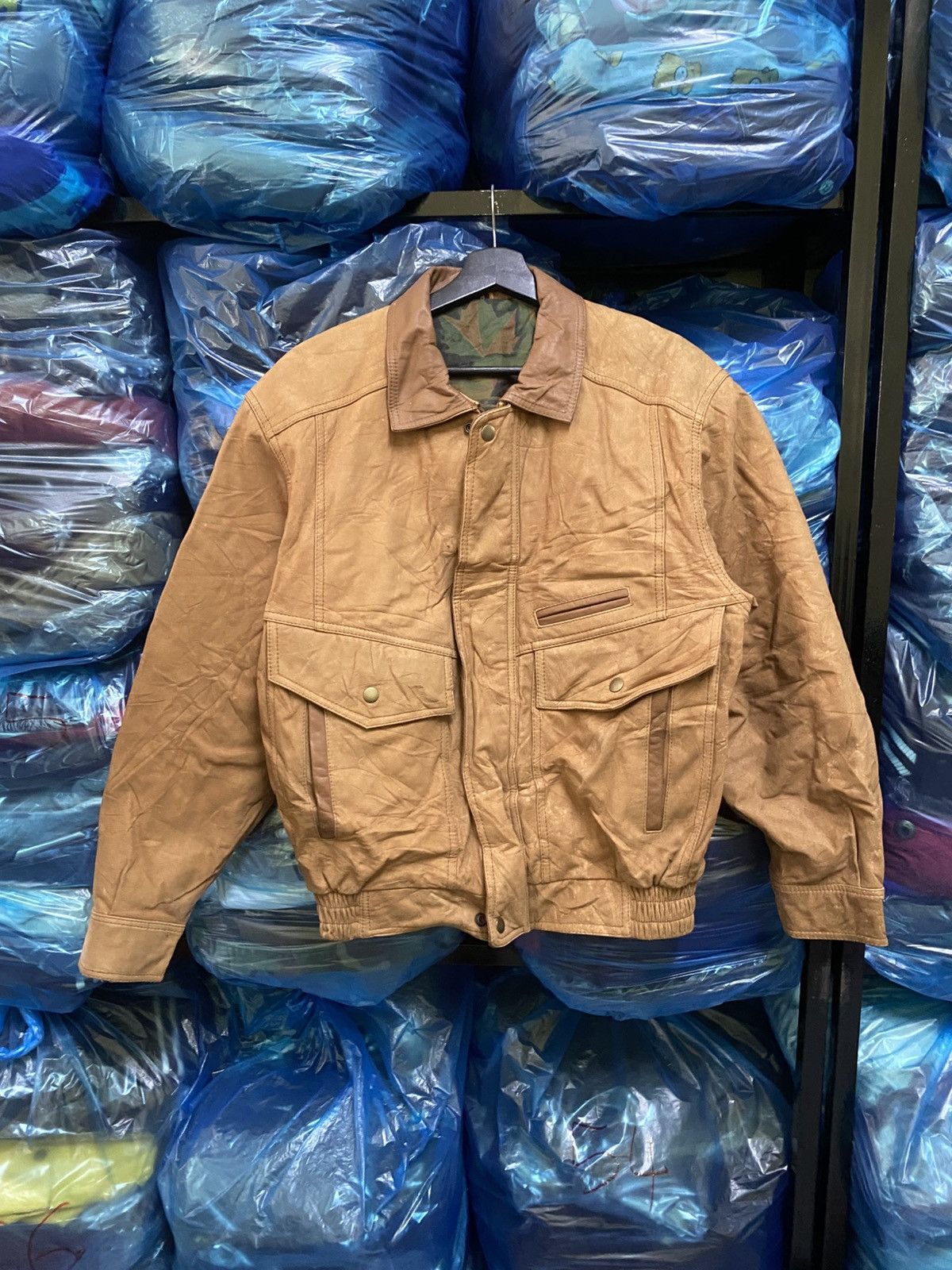 Vintage MIRALGO Leather Bomber Jacket - Brown - Men’s