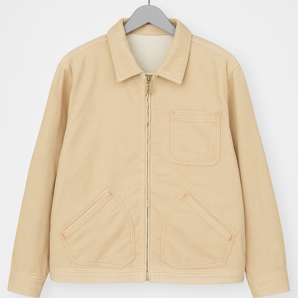 Octopus Vintage Johns Hamer Corduroy Work Jacket Beige – 80s Mugen Size US L / EU 52-54 / 3 - 1 Thumbnail