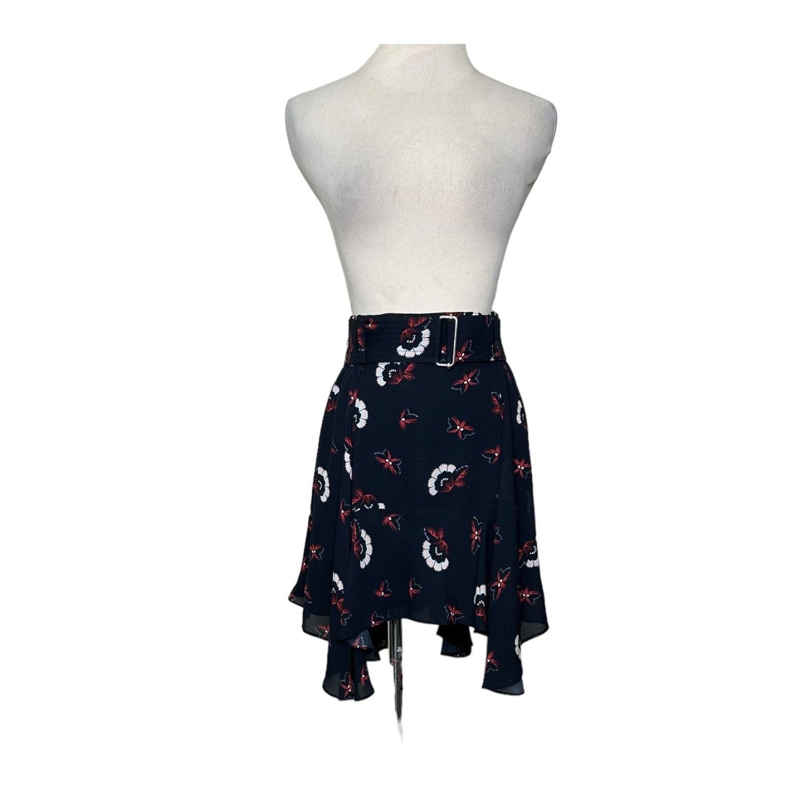 A.L.C. A.L.C blue floral belted handkerchief mini skirt size 2 Size 26" / US 2 / IT 38 - 11 Thumbnail