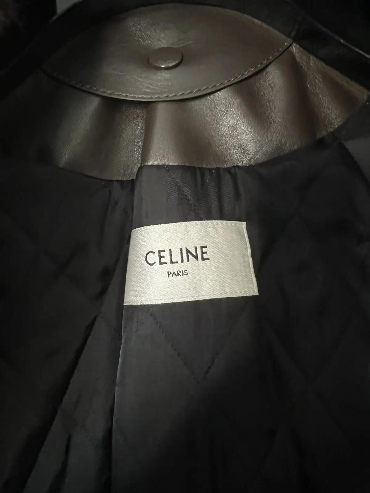 Celine × Hedi Slimane Celine × Hedi Slimane Shearling Collar Leather Jacket Size US M / EU 48-50 / 2 - 3 Thumbnail
