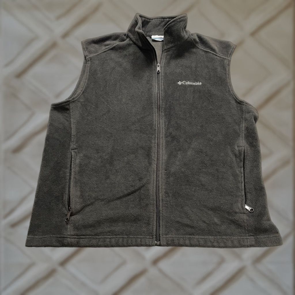 Vintage Columbia Vest Mens XL Fleece Steens Mountain Full Zip Stand-Up Collar Gray Pockets Hiking Jacket/Coat Vintage No Size US XL / EU 56 / 4 - 1 Thumbnail