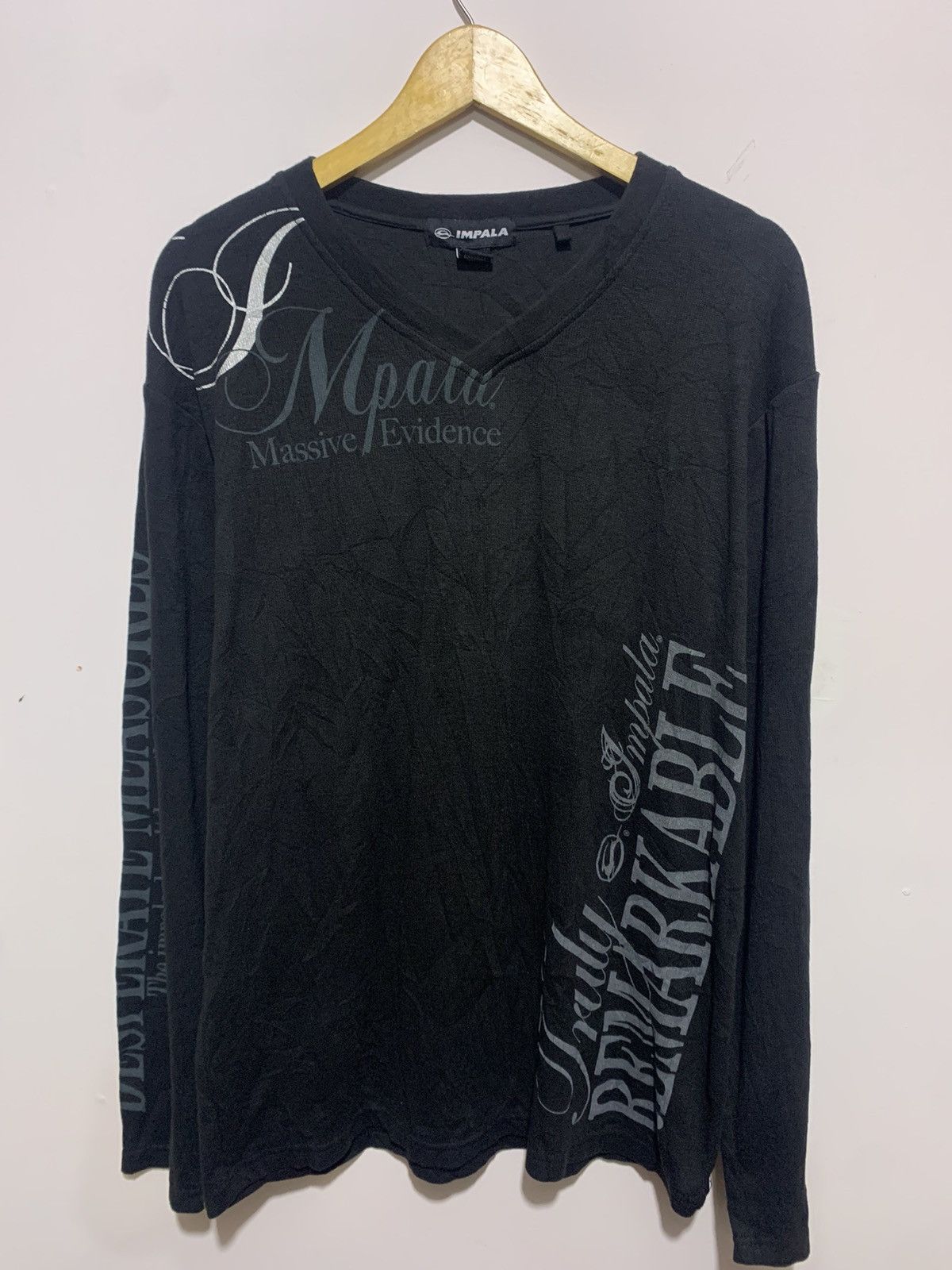 image of If Six Was Nine x Le Grande Bleu L G B Impala Poem Long Sleeve in Black, Men's (Size Large)