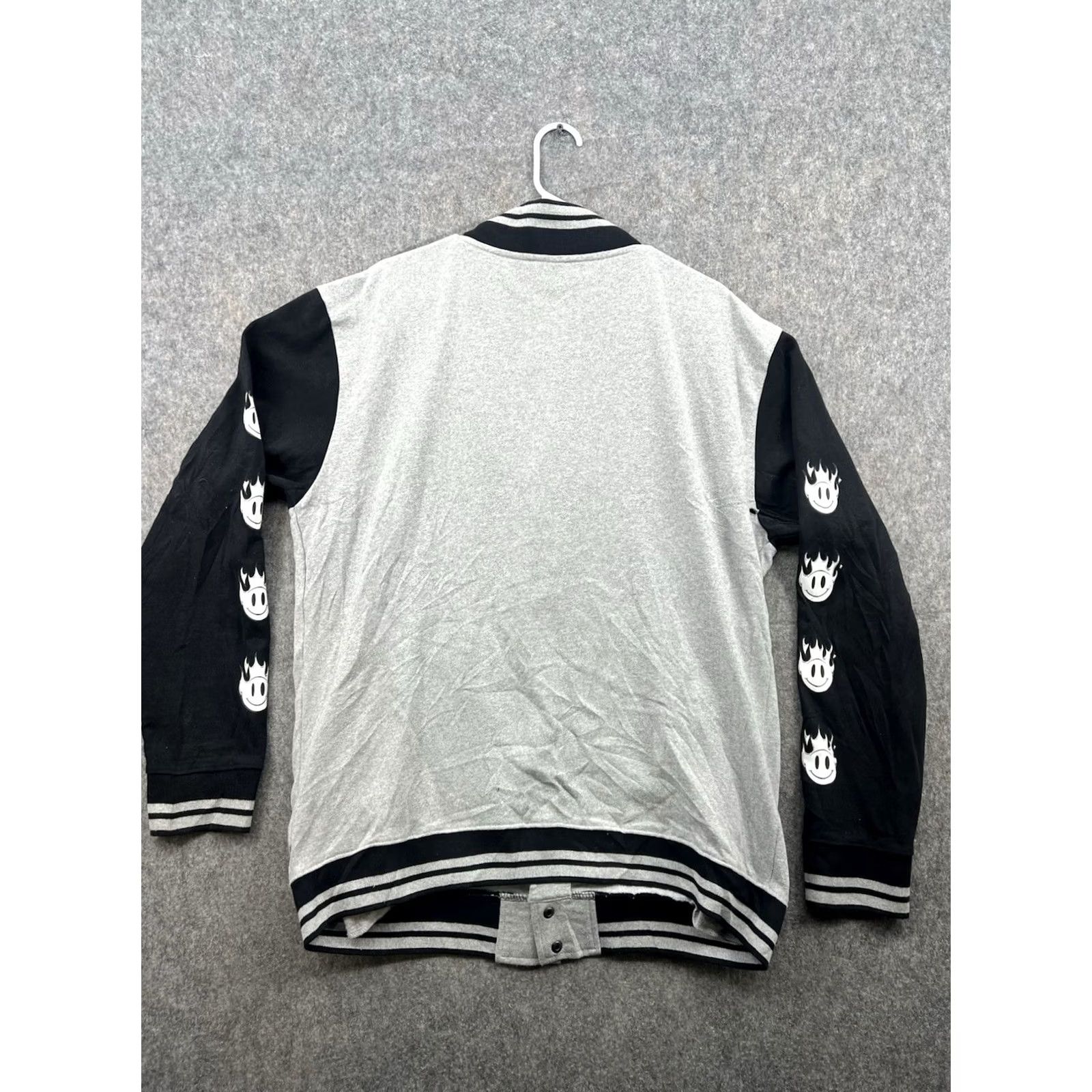 Vintage VINTAGE WXYZ Men's Varsity Jacket Skull Black Gray Button Up Y2K XL Vinyl? Size US XL / EU 56 / 4 - 6 Thumbnail